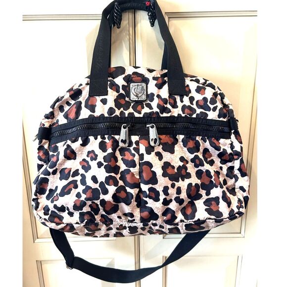 Brighton Vintage Leopard Print Duffel Bag - Picture 1 of 11